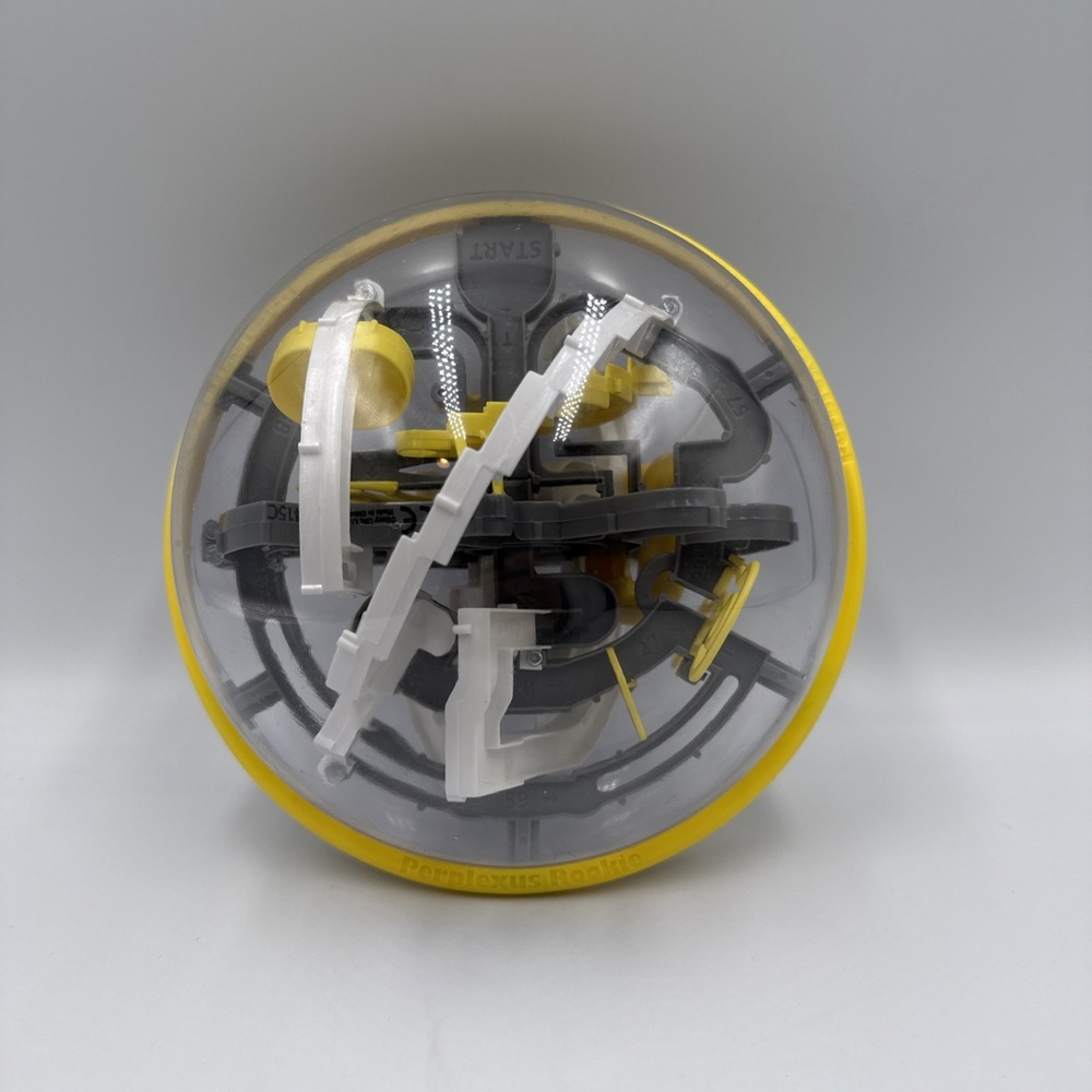 The Original Perplexus  Rookie - Challenging 3D Maze Ball Toy Gray Yellow White